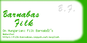 barnabas filk business card